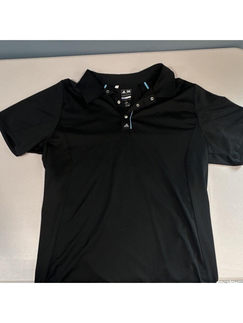 adidas Puremotion Men’s Black Golf Polo Shirt L Short Sleeve Polyester Logo